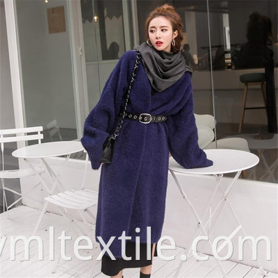 Factory wholesale Winter velvet sweater women's plus size plush knit cardigan long fur coat women